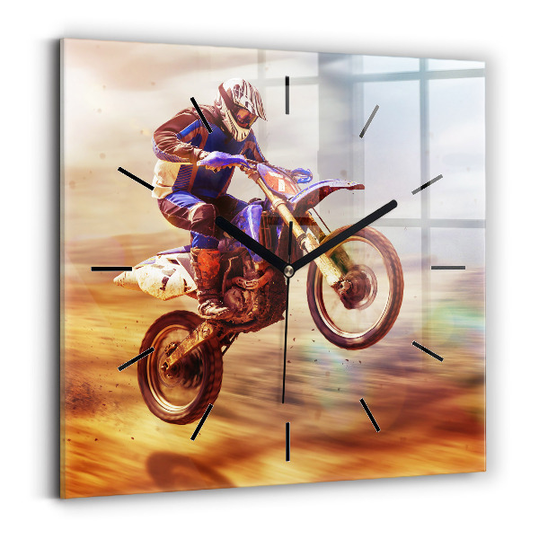 Square wall clock Motocross Enduro