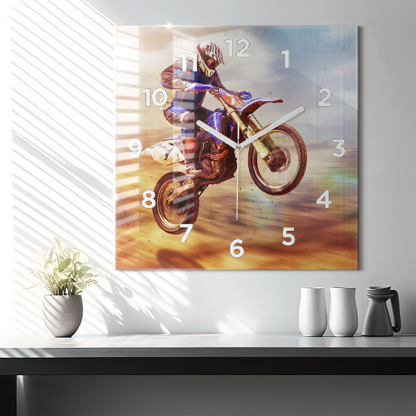 Square wall clock Motocross Enduro