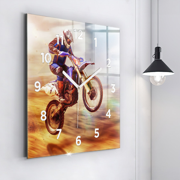 Square wall clock Motocross Enduro