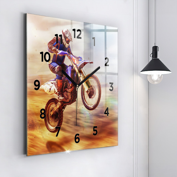 Square wall clock Motocross Enduro