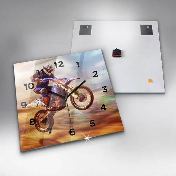 Square wall clock Motocross Enduro