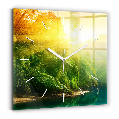 Square wall clock Peaceful nature