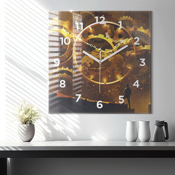Square wall clock Time – Mechanism