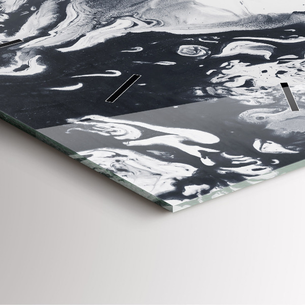 Square wall clock Abstract Ink Marble