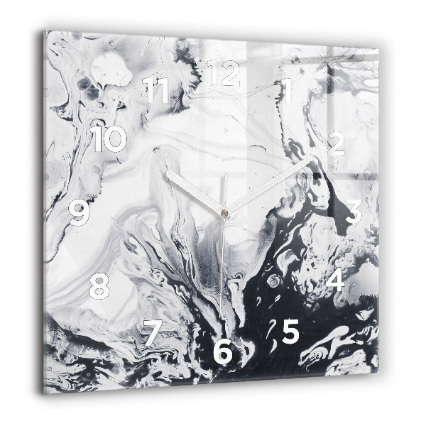 Square wall clock Abstract Ink Marble