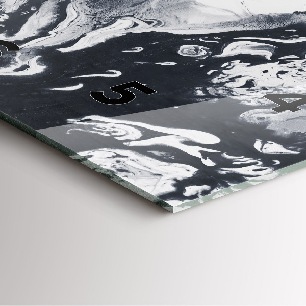 Square wall clock Abstract Ink Marble