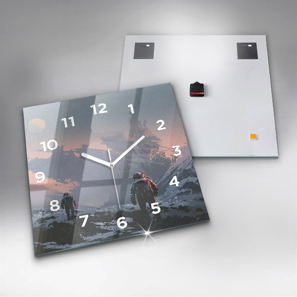 Square wall clock Astronauts Milky Way