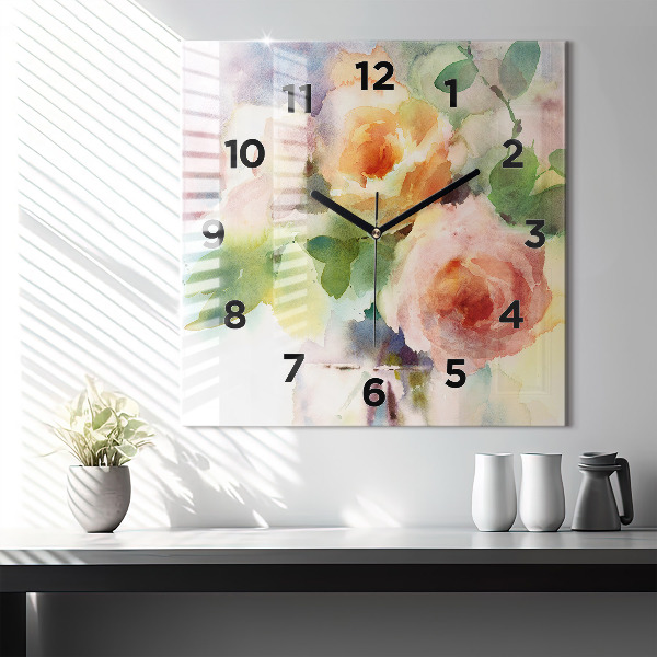 Square wall clock Visualization of Nature
