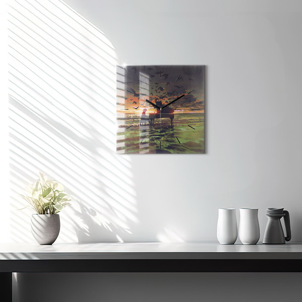 Square wall clock Concert on the beach