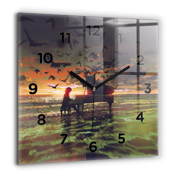 Square wall clock Concert on the beach