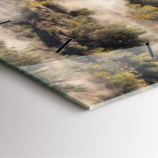 Square wall clock A herd of rushing horses