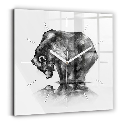 Square wall clock Cartoon bear