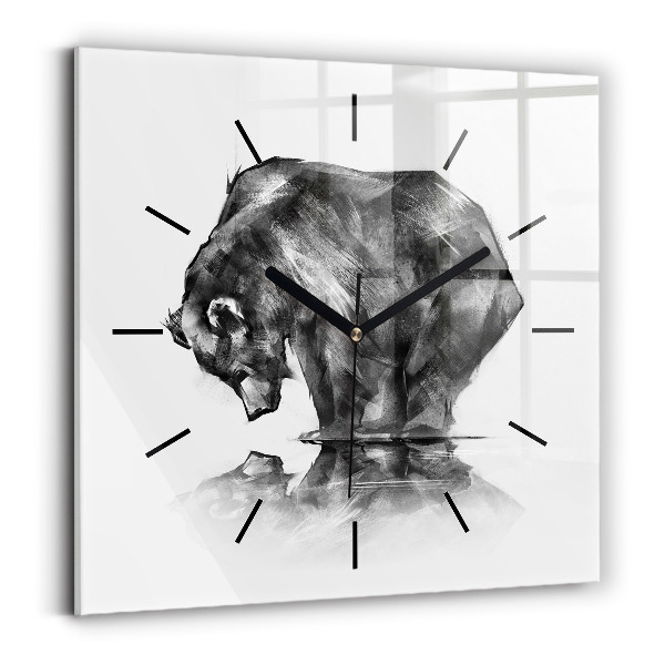 Square wall clock Cartoon bear