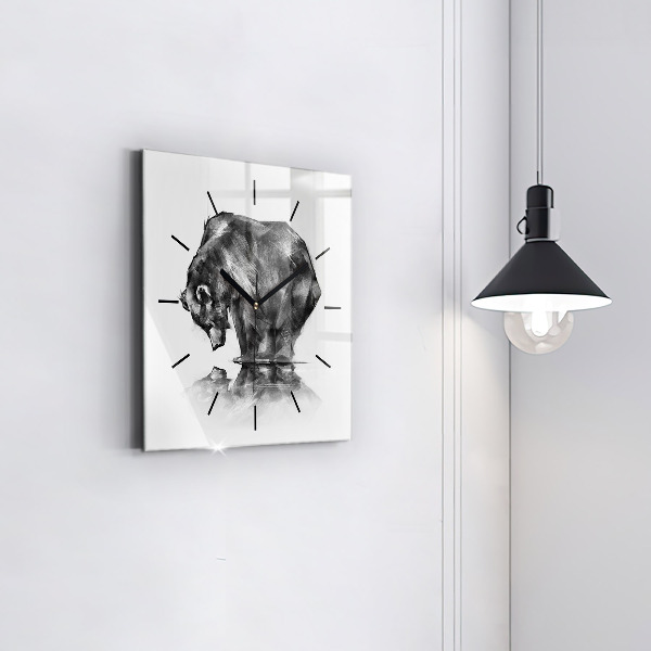 Square wall clock Cartoon bear