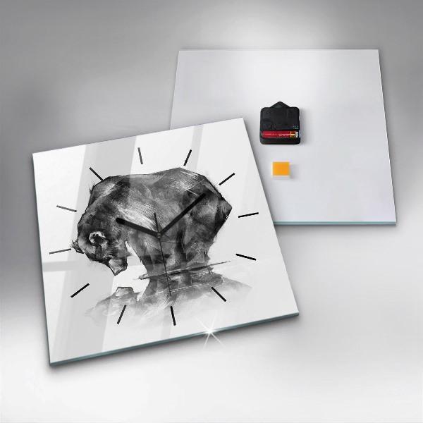 Square wall clock Cartoon bear