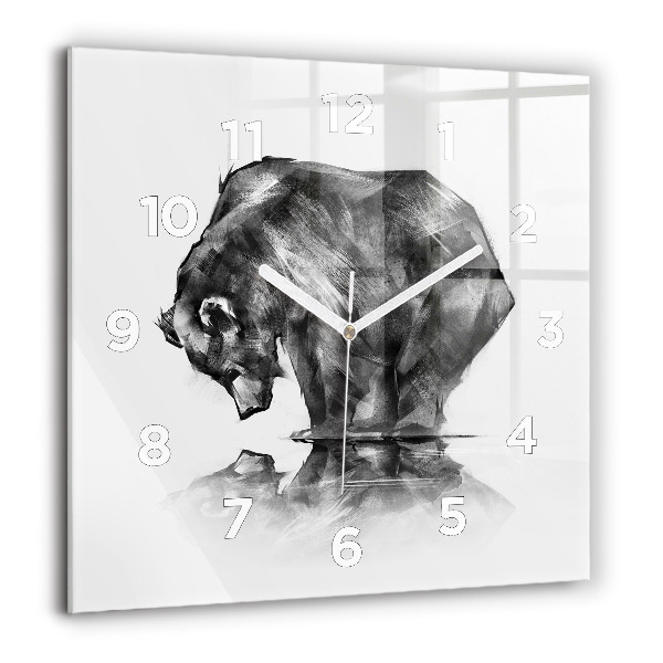 Square wall clock Cartoon bear