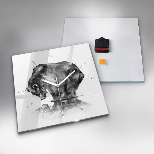 Square wall clock Cartoon bear