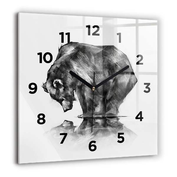 Square wall clock Cartoon bear