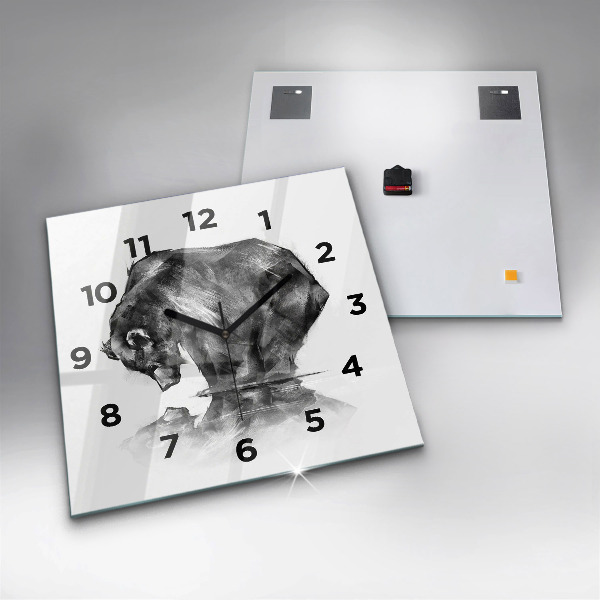 Square wall clock Cartoon bear