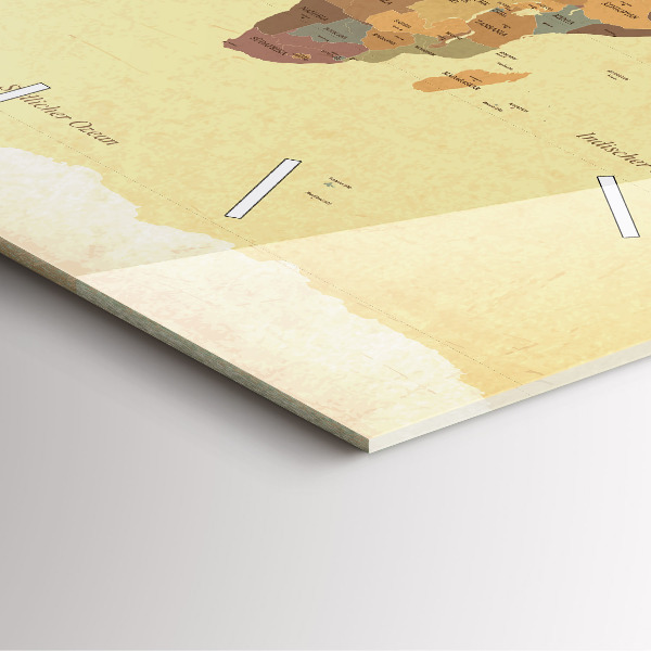 Square wall clock Vintage World Map