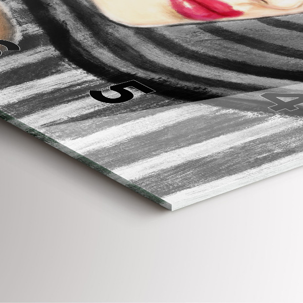 Square wall clock Woman in Black and White