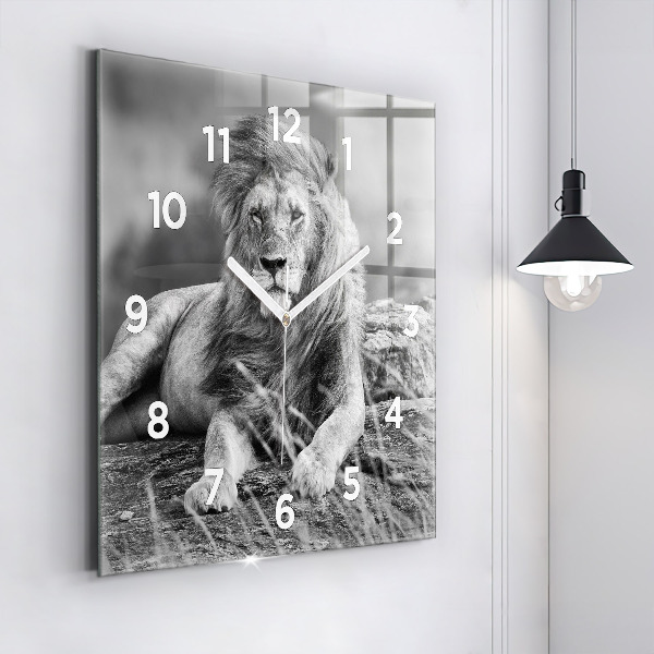 Square wall clock Abstraction - Lion