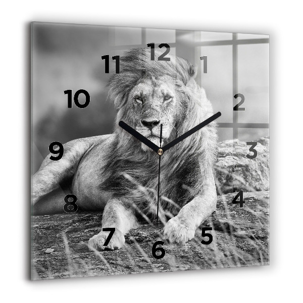 Square wall clock Abstraction - Lion