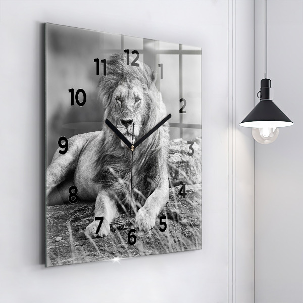 Square wall clock Abstraction - Lion