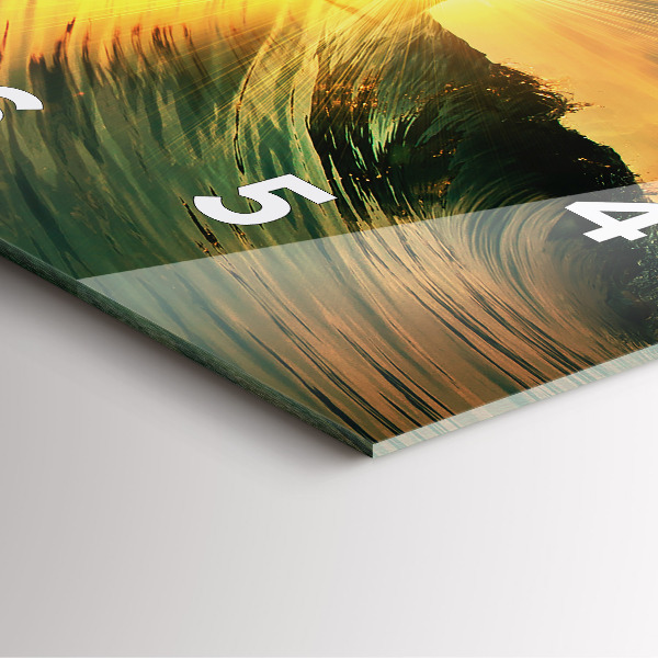 Square wall clock Waves Sunset Perspective