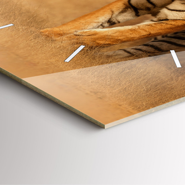 Square wall clock Hunting Tiger