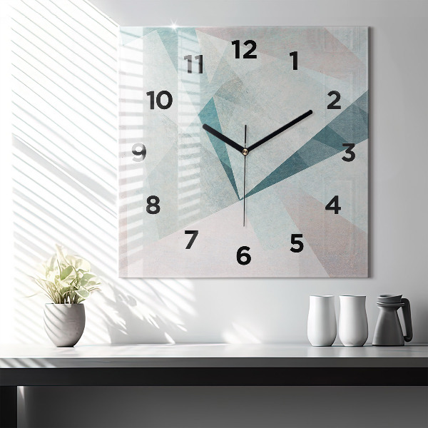 Square wall clock Triangles Abstract Texture