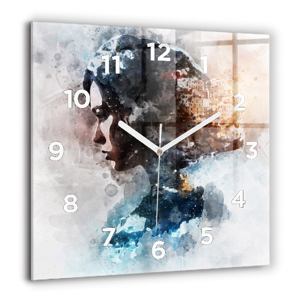 Square wall clock Abstract faces
