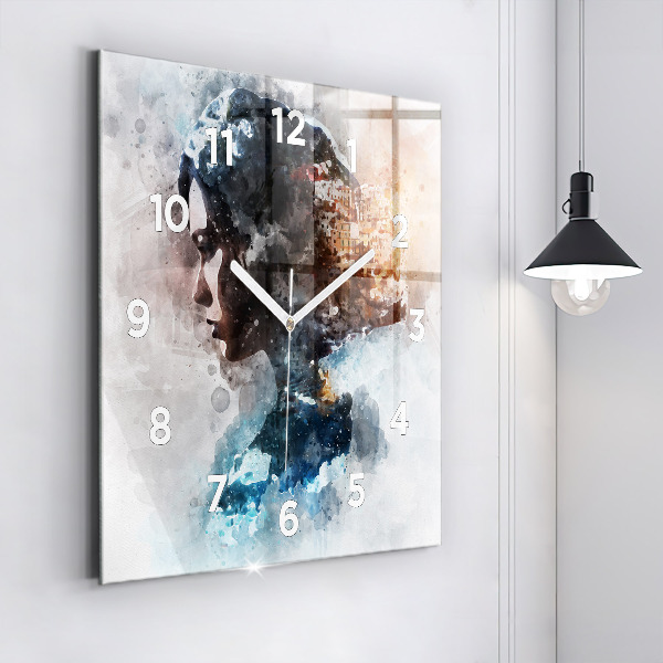 Square wall clock Abstract faces