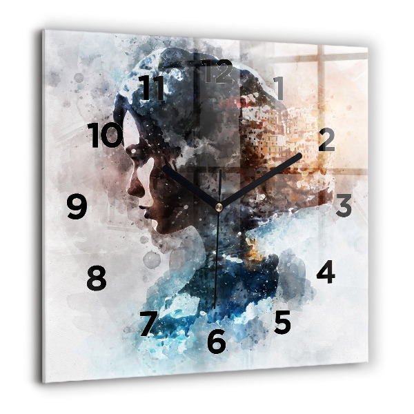 Square wall clock Abstract faces