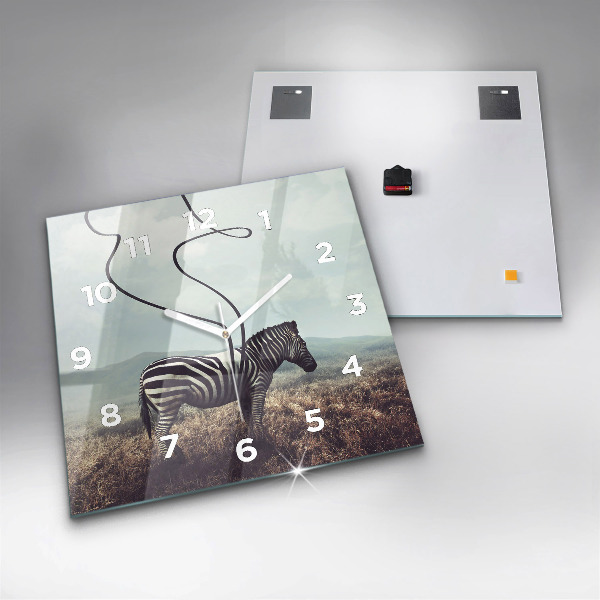Square wall clock Zebra – Abstraction