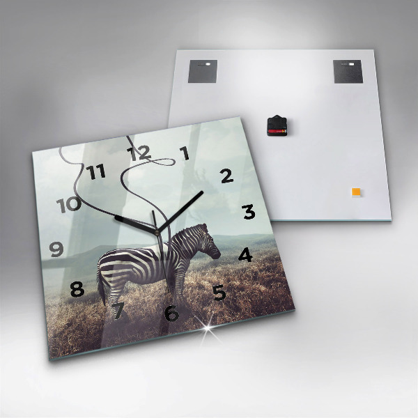Square wall clock Zebra – Abstraction