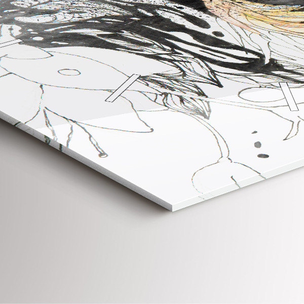 Square wall clock Abstract woman's face