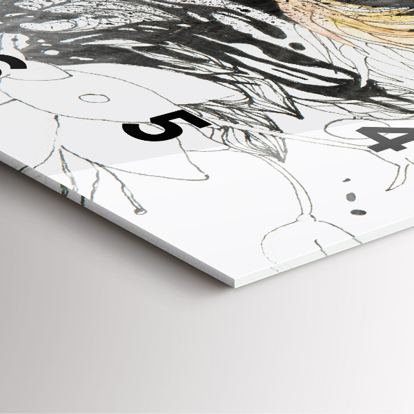 Square wall clock Abstract woman's face