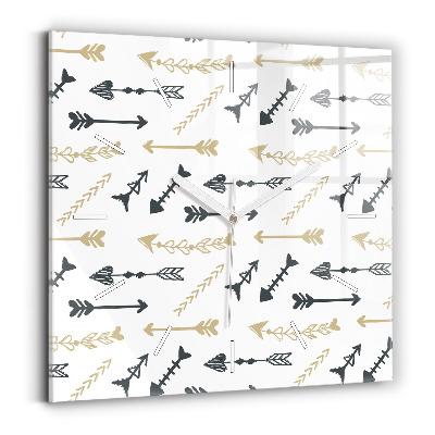 Square wall clock Geometric hipster pattern