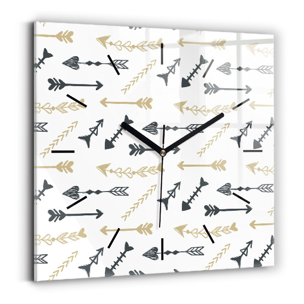 Square wall clock Geometric hipster pattern