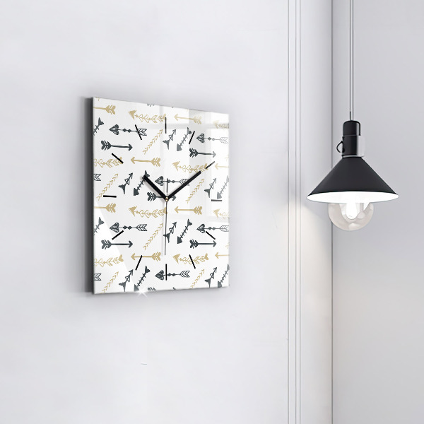 Square wall clock Geometric hipster pattern