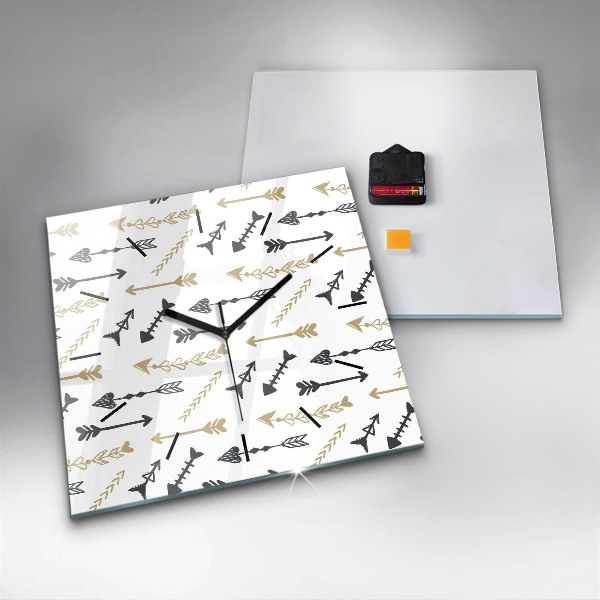 Square wall clock Geometric hipster pattern