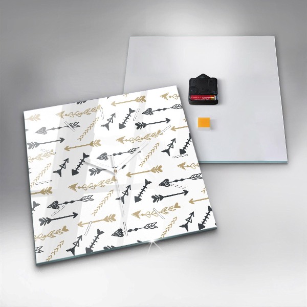 Square wall clock Geometric hipster pattern