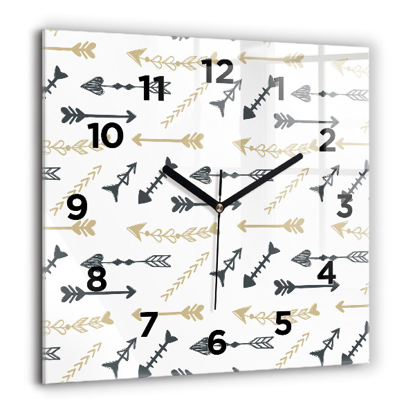 Square wall clock Geometric hipster pattern