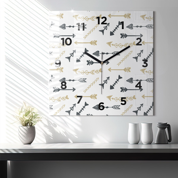 Square wall clock Geometric hipster pattern