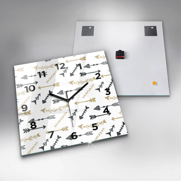 Square wall clock Geometric hipster pattern