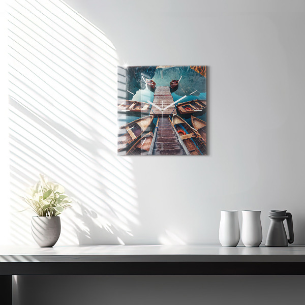 Square wall clock Pier and Lake