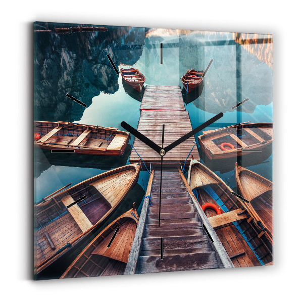 Square wall clock Pier and Lake