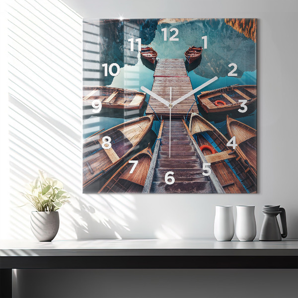 Square wall clock Pier and Lake