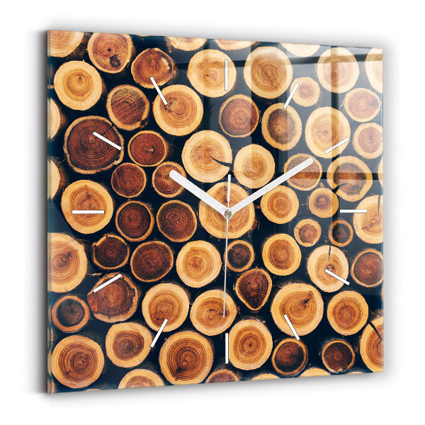 Square wall clock Wood